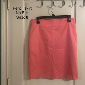Salmon Pink Metaphor Knee-length Pencil Skirt